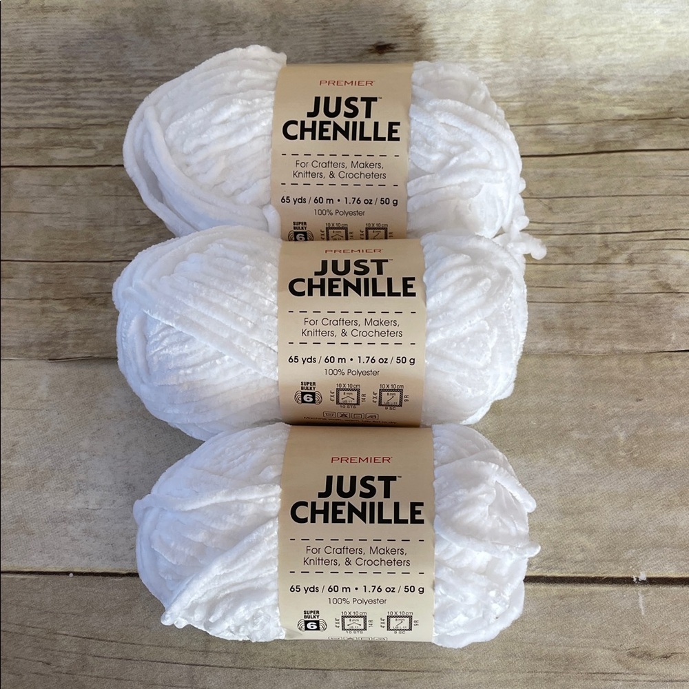 Premier Just Chenille Super Bulky Yarn - Classic White